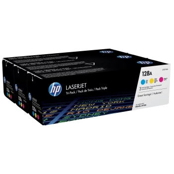 Toner HP 128A [CF371AM] 3pack CMY, oryginalny | zestaw 3 tonerów kolorowych | 3x 1300str.