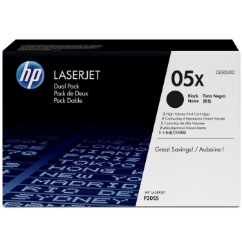 Toner HP 05XD [CE505XD] czarny, oryginalny | zestaw 2 tonerów | 2x 6500str.